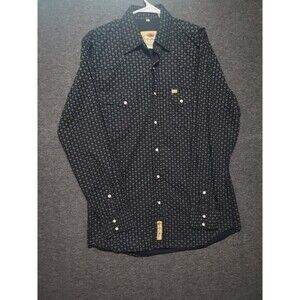 Larry Mahan Medium cowboy collection button front geometric collar shirt
